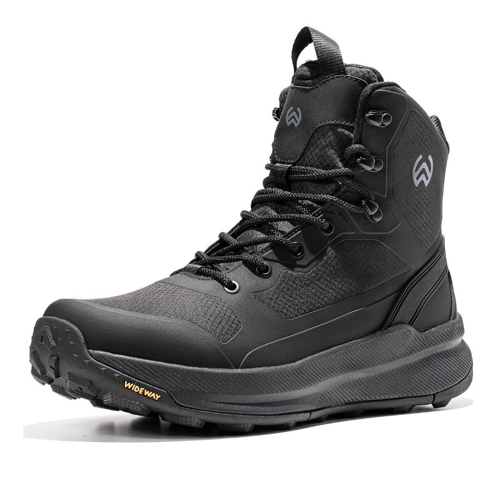 Wideway Mens Military Tactical Boots Black Side Zip Hiking Duty Size 10